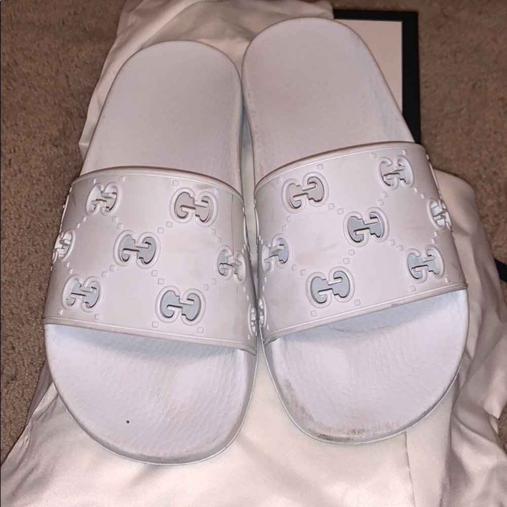 COPY - AUTHENTIC white Gucci slides